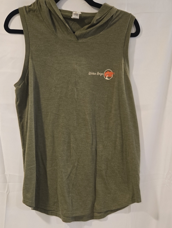 District Tops - District Perfect Tri Sleeveless Hoodie Wilder Reign Green Melange Large
